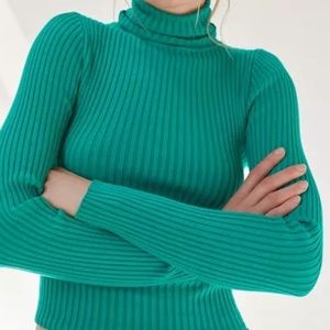NWOT BDG Hudson Turtleneck Sweater - Green